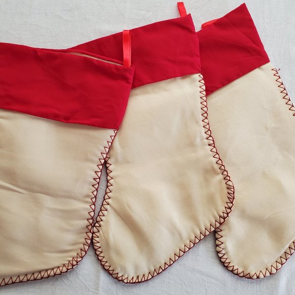Set of 3 Red Pampered Dog Christmas Stockings Spoiled Princess Boss 16"x8" - Picture 5 of 10